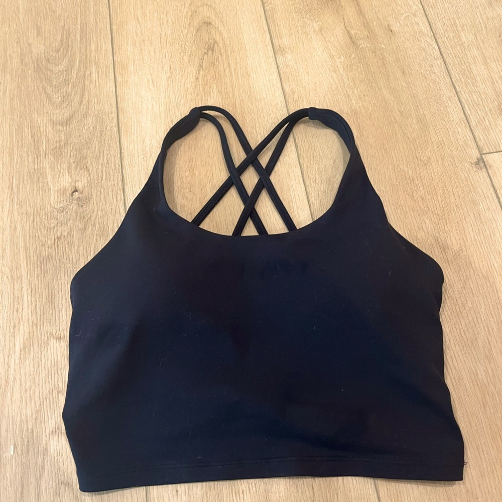 Black longline sports bra